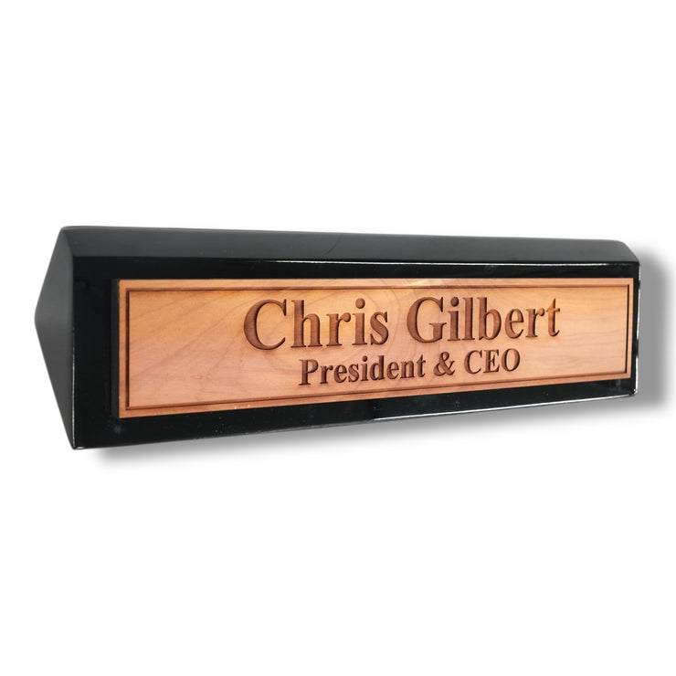 Desk Wedge Name Plate - Personalized Titles and Styles - 11 Inches
