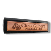 Desk Wedge Name Plate - PERSONALIZED - Tractor - 11 Inches