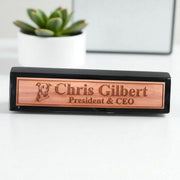 Desk Wedge Name Plate - PERSONALIZED - Pit Bull - 11 Inches
