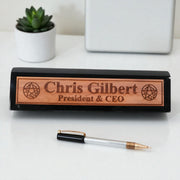Desk Wedge Name Plate - PERSONALIZED - Demon Trap - 11 Inches