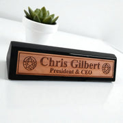 Desk Wedge Name Plate - PERSONALIZED - Demon Trap - 11 Inches