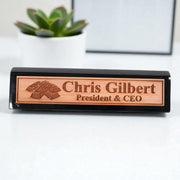 Desk Wedge Name Plate - PERSONALIZED - Gold Bars - 11 Inches