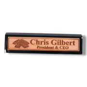 Desk Wedge Name Plate - PERSONALIZED - Gold Bars - 11 Inches