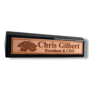 Desk Wedge Name Plate - PERSONALIZED - Gold Bars - 11 Inches