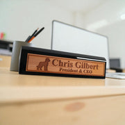 Desk Wedge Name Plate - PERSONALIZED - Golden Doodle - 11 Inches