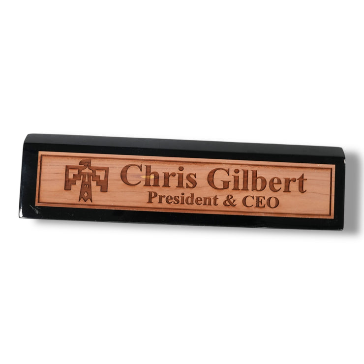 Desk Wedge Name Plate - PERSONALIZED - Thunderbird Native American - 11 Inches