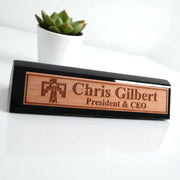 Desk Wedge Name Plate - PERSONALIZED - Thunderbird Native American - 11 Inches