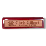 Desk Wedge Name Plate - PERSONALIZED - Cowboy Boots - 11 Inches