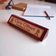 Desk Wedge Name Plate - PERSONALIZED - Bigfoot Sasquatch - 11 Inches