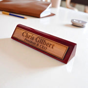 Desk Wedge Name Plate - Personalized Titles and Styles - 11 Inches
