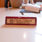Desk Wedge Name Plate - PERSONALIZED - Wheel Tire - 11 Inches