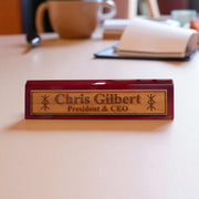 Desk Wedge Name Plate - PERSONALIZED - Viking Protection Rune - 11 Inches
