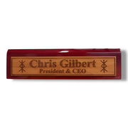 Desk Wedge Name Plate - PERSONALIZED - Viking Protection Rune - 11 Inches