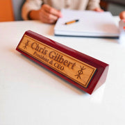 Desk Wedge Name Plate - PERSONALIZED - Viking Protection Rune - 11 Inches
