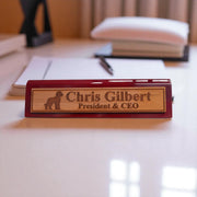 Desk Wedge Name Plate - PERSONALIZED - Golden Doodle - 11 Inches