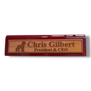 Desk Wedge Name Plate - PERSONALIZED - Golden Doodle - 11 Inches