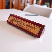 Desk Wedge Name Plate - PERSONALIZED - Golden Doodle - 11 Inches