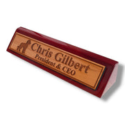 Desk Wedge Name Plate - PERSONALIZED - Golden Doodle - 11 Inches