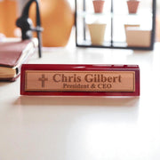 Desk Wedge Name Plate - PERSONALIZED - Cat - 11 Inches