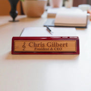 Desk Wedge Name Plate - PERSONALIZED - Treble Clef Music Note - 11 Inches