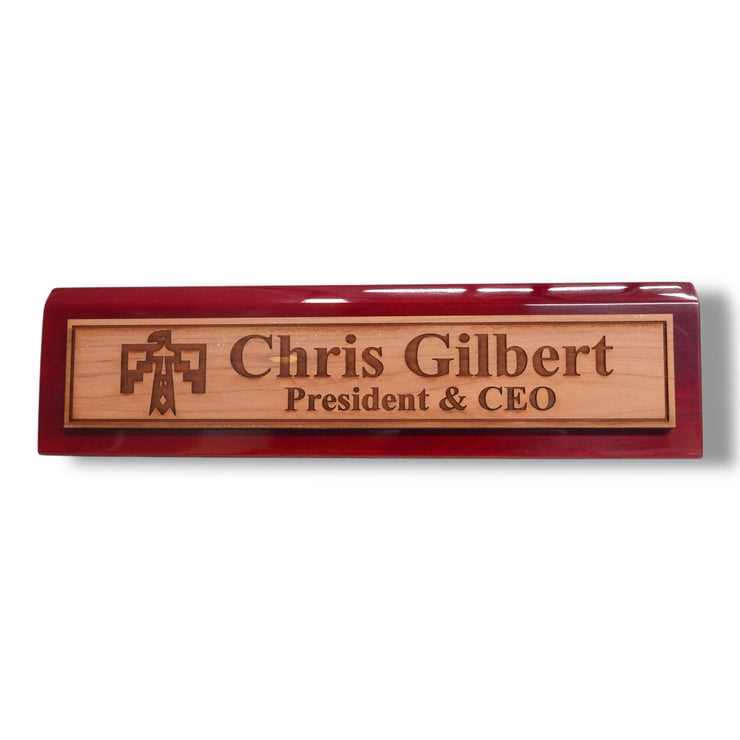 Desk Wedge Name Plate - PERSONALIZED - Thunderbird Native American - 11 Inches
