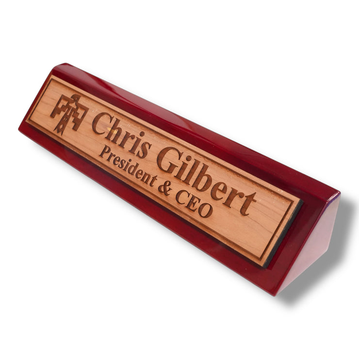 Desk Wedge Name Plate - PERSONALIZED - Thunderbird Native American - 11 Inches