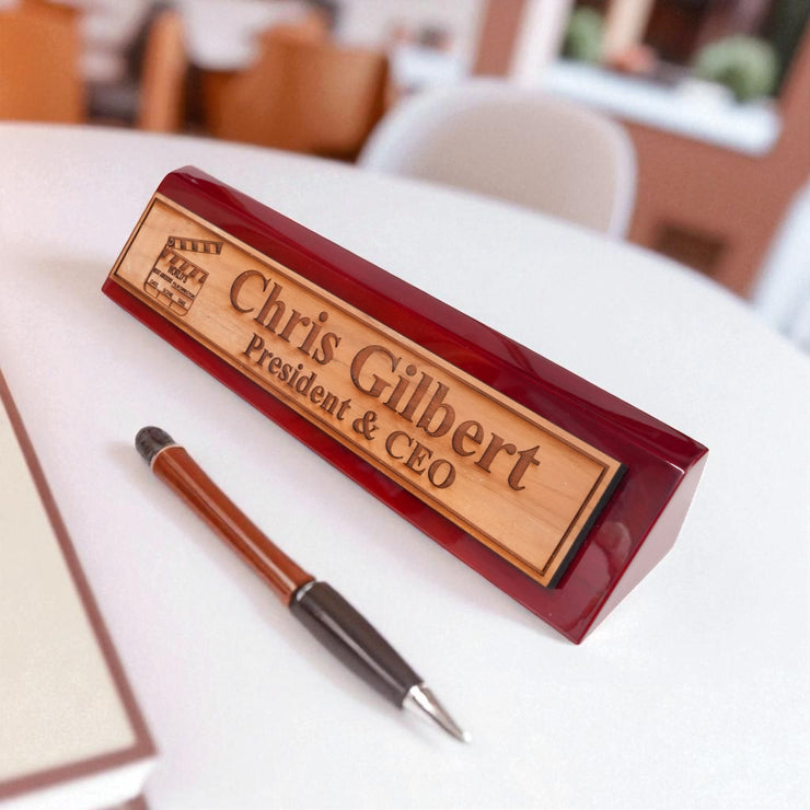 Desk Wedge Name Plate - PERSONALIZED - Worlds most awesome film director - 11 Inches