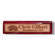 Desk Wedge Name Plate - PERSONALIZED - Gold Bars - 11 Inches