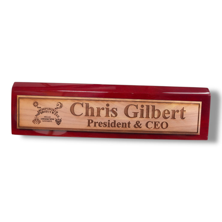 Desk Wedge Name Plate - PERSONALIZED - Spirit Board - 11 Inches