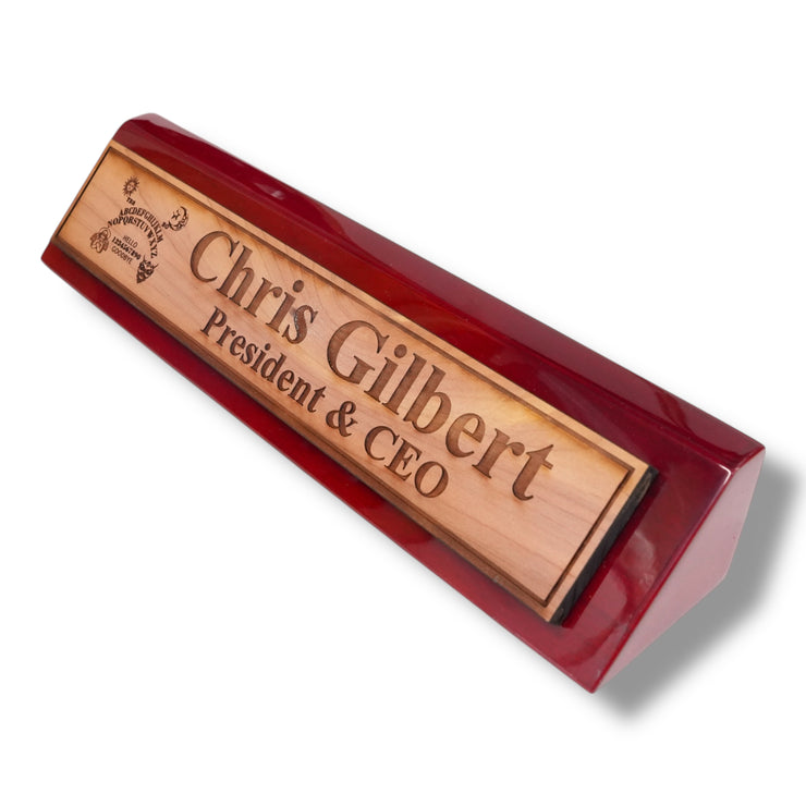 Desk Wedge Name Plate - PERSONALIZED - Spirit Board - 11 Inches