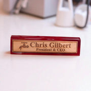 Desk Wedge Name Plate - PERSONALIZED - Water Spigot - 11 Inches