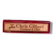 Desk Wedge Name Plate - PERSONALIZED - Water Spigot - 11 Inches