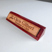 Desk Wedge Name Plate - PERSONALIZED - Water Spigot - 11 Inches