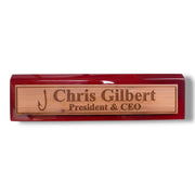 Desk Wedge Name Plate - PERSONALIZED - Fish Hook - 11 Inches
