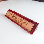 Desk Wedge Name Plate - PERSONALIZED - Fish Hook - 11 Inches