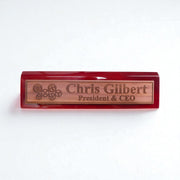 Desk Wedge Name Plate - PERSONALIZED - Gears - 11 Inches