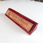 Desk Wedge Name Plate - PERSONALIZED - Firefighter - 11 Inches