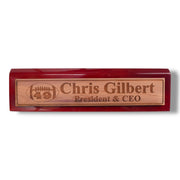 Desk Wedge Name Plate - PERSONALIZED - Football - WITH YOUR NUMBER - 11 Inches