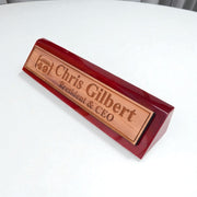Desk Wedge Name Plate - PERSONALIZED - Football - WITH YOUR NUMBER - 11 Inches