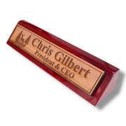Desk Wedge Name Plate - PERSONALIZED - Deer Scene - 11 Inches