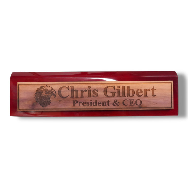 Desk Wedge Name Plate - PERSONALIZED - Eagle - 11 Inches