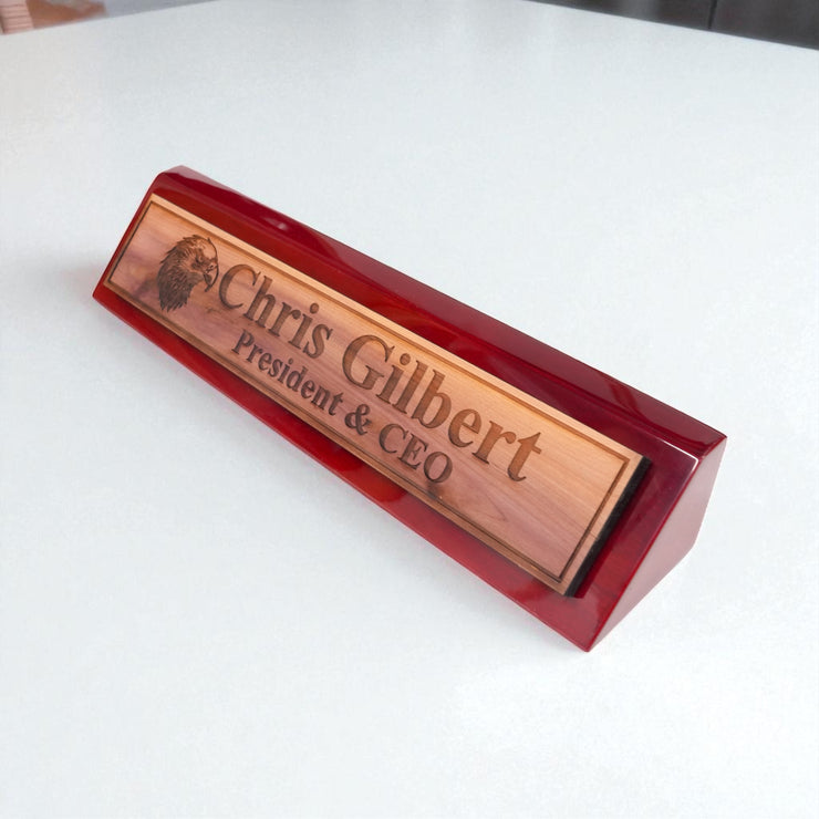 Desk Wedge Name Plate - PERSONALIZED - Eagle - 11 Inches