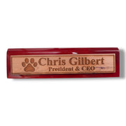 Desk Wedge Name Plate - PERSONALIZED - Dog Paw - 11 Inches