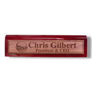 Desk Wedge Name Plate - PERSONALIZED - Hamburger - 11 Inches
