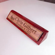 Desk Wedge Name Plate - PERSONALIZED - Hamburger - 11 Inches