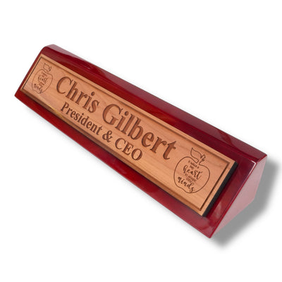 Desk Wedge Name Plate - PERSONALIZED - It takes a big heart to shape little minds - 11 Inches