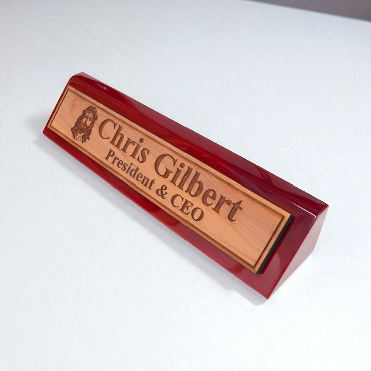 Desk Wedge Name Plate - PERSONALIZED - Jesus - 11 Inches