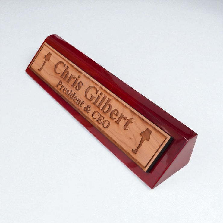 Desk Wedge Name Plate - PERSONALIZED - Leg Lamp - 11 Inches