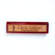 Desk Wedge Name Plate - PERSONALIZED - Microphone - 11 Inches
