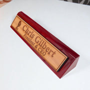 Desk Wedge Name Plate - PERSONALIZED - Microphone - 11 Inches